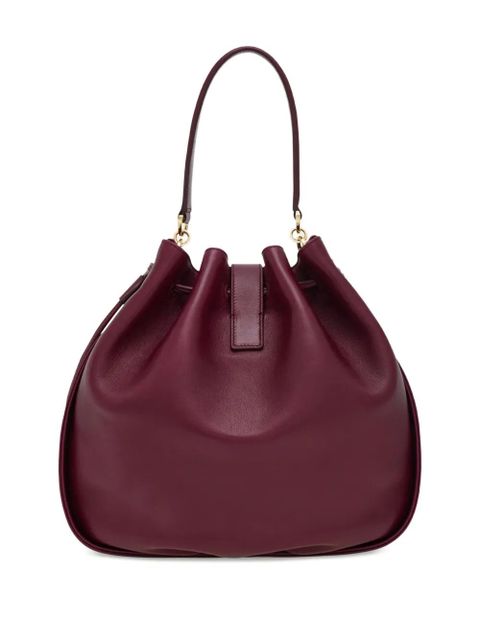 Ferragamo drawstring Gancini-detail bucket bag - Red