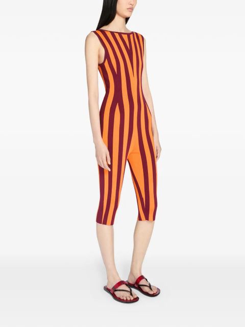 DRIES VAN NOTEN striped knitted jumpsuit - Orange - zdjęcie produktu nr 2