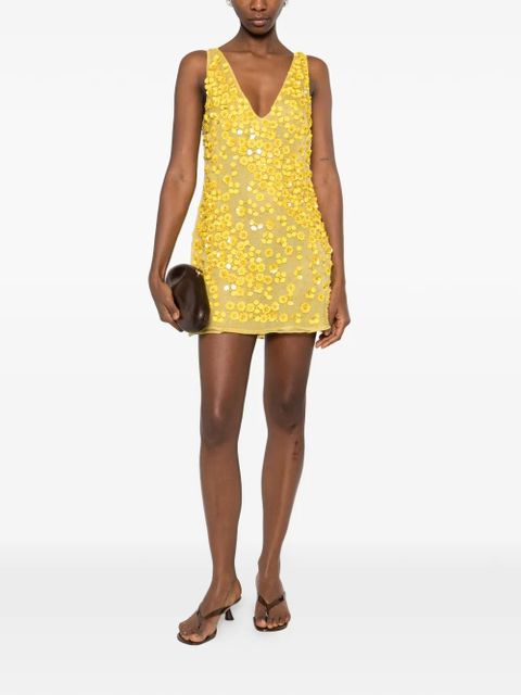 Cult Gaia flower V-neck mini dress - Yellow - zdjęcie produktu nr 2