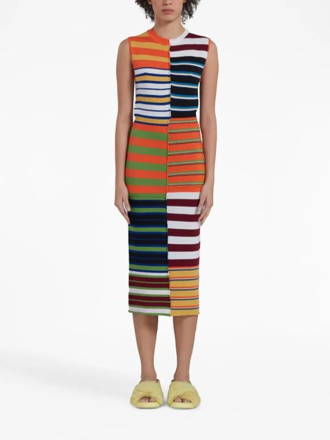 Marni patchwork knitted midi dress - Orange - zdjęcie produktu nr 2