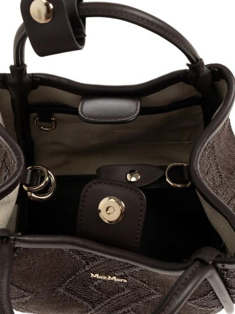 Max Mara extra-small Marine woven tote bag - Brown