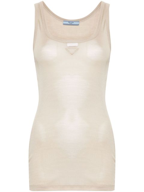 Prada triangle-logo tank top - Neutrals - zdjęcie produktu nr 1