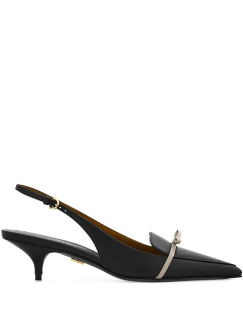 Ferragamo 40mm pointed bow-detail slingback pumps - Black - zdjęcie produktu nr 1