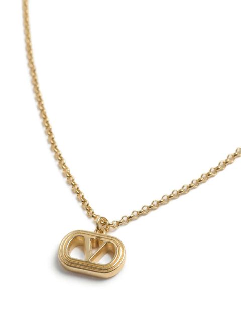 Valentino Garavani Ovalette logo-pendant necklace - Gold