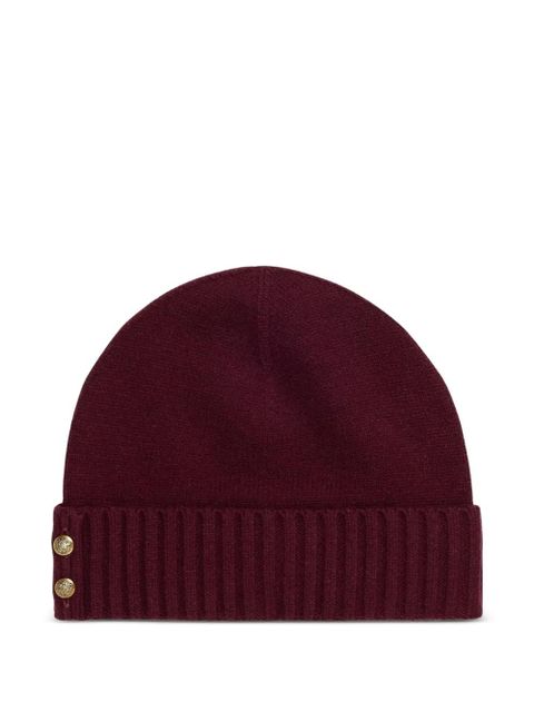 Lauren Ralph Lauren ribbed button beanie hat - Red - zdjęcie produktu nr 1