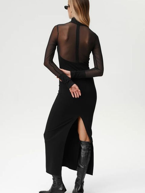 Undress Code sukienka kolor czarny maxi dopasowana 1061