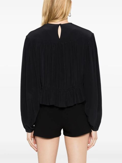 ISABEL MARANT Nelino pleated silk blouse - Black