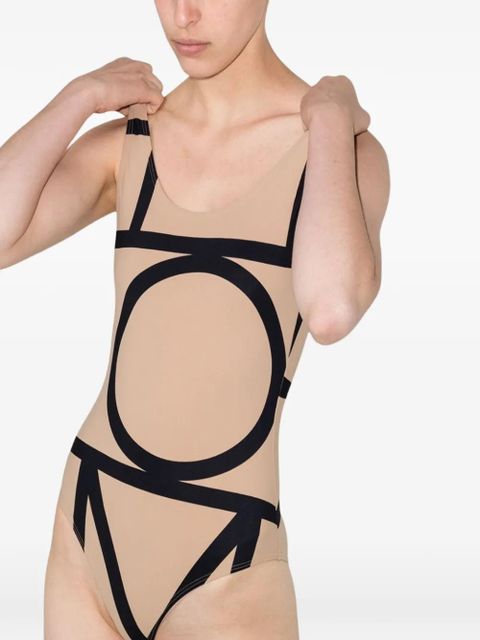 TOTEME monogram swimsuit - Neutrals - zdjęcie produktu nr 2