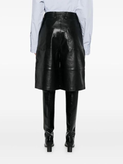 The Frankie Shop leather panelled shorts - Black