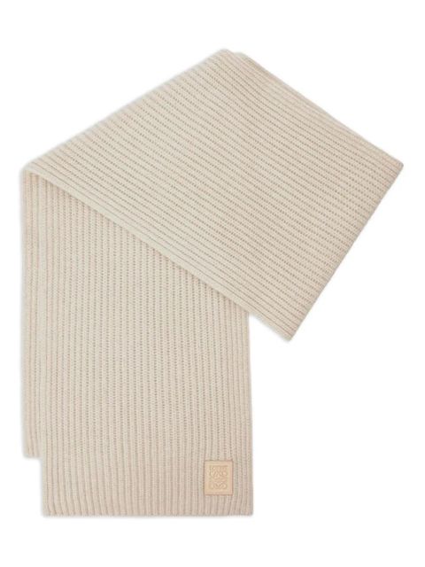 LOEWE ribbed logo-plaque scarf - Neutrals - zdjęcie produktu nr 1