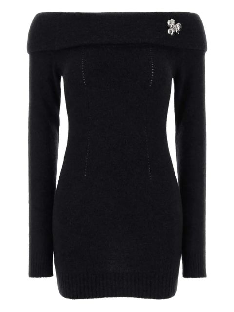 Blumarine off-shoulder embellished mini dress - Black - zdjęcie produktu nr 1