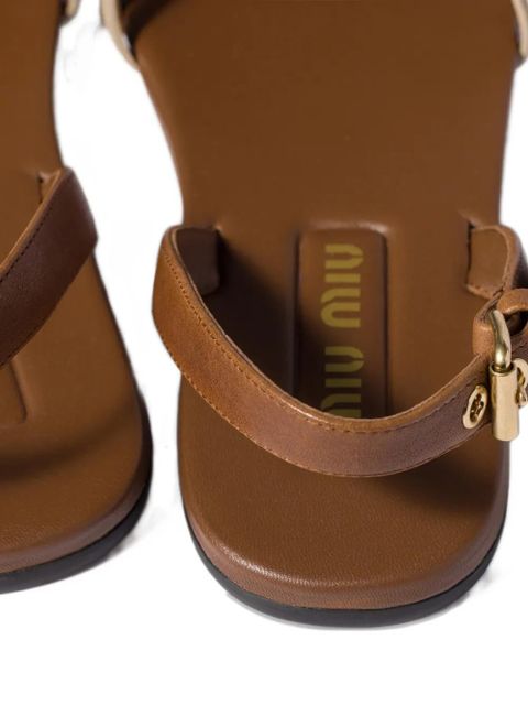 Miu Miu nappa and suede leather sandals - Brown