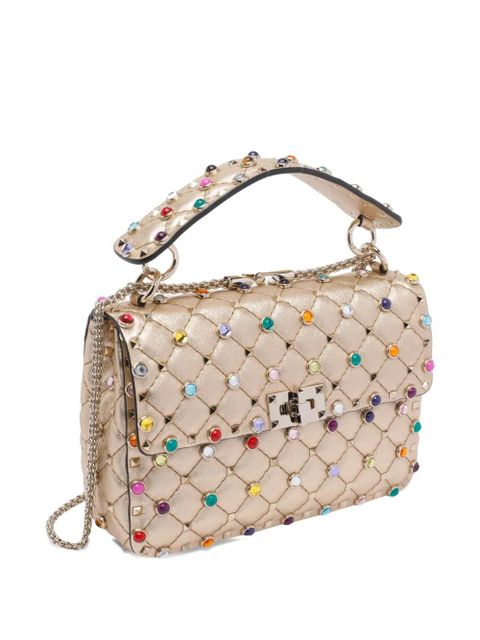 Valentino Garavani quilted laminated leather Rockstud tote bag - Gold