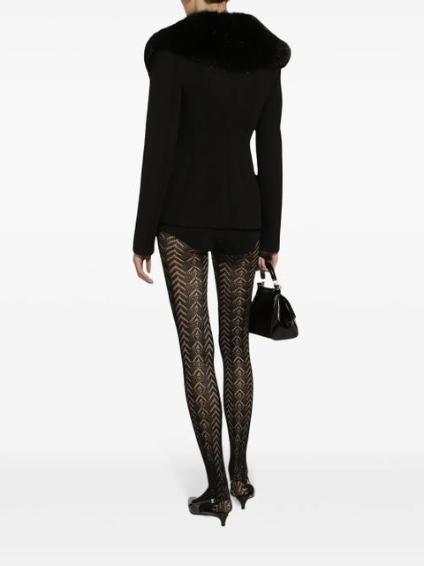 Dolce & Gabbana faux-fur collar jacket - Black