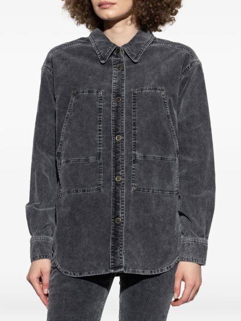 MARANT ÉTOILE patch-pocket corduroy shirt - Grey