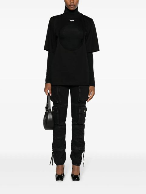 Off-White Meteor double-layer cotton T-shirt - Black - zdjęcie produktu nr 2