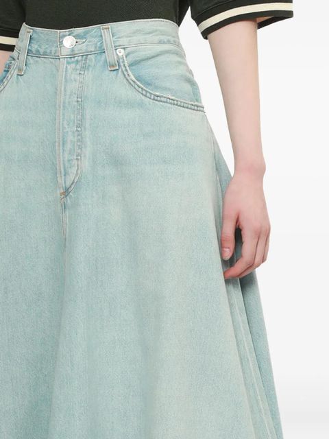 AGOLDE denim flared maxi skirt - Blue