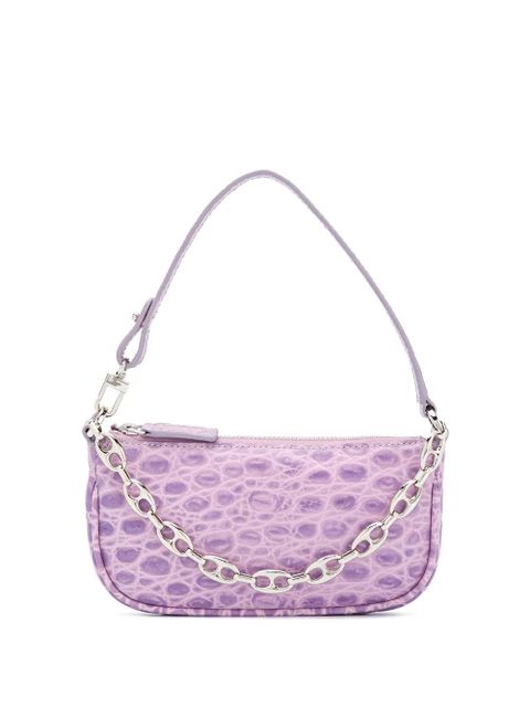 BY FAR Rachel crocodile-effect shoulder bag - Purple - zdjęcie produktu nr 1
