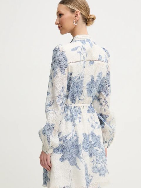 Guess sukienka ADLAIDE kolor beżowy mini rozkloszowana W5GK07 WH4K2