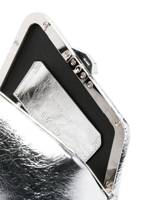 The Attico mini Midnight leather clutch bag - Silver