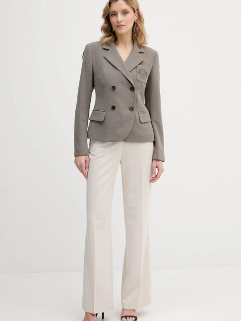 Tommy Hilfiger marynarka kolor beżowy dwurzędowa gładka WW0WW48696 - zdjęcie produktu nr 2