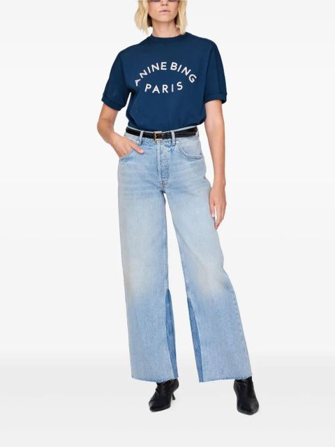 ANINE BING Jaylin logo-print T-shirt - Blue - zdjęcie produktu nr 2