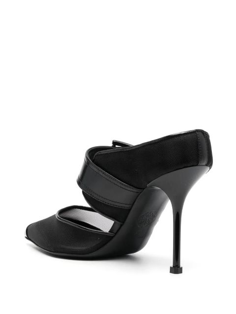 Alexander McQueen Punk mesh pointed-toe mules - Black