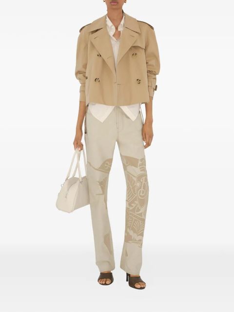 Burberry cropped gabardine Mayfair trench jacket - Neutrals - zdjęcie produktu nr 2