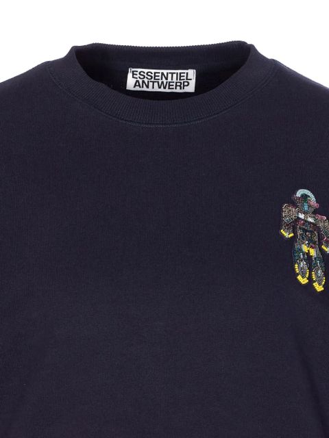 Essentiel Antwerp beaded-robot crew-neck sweatshirt - Blue