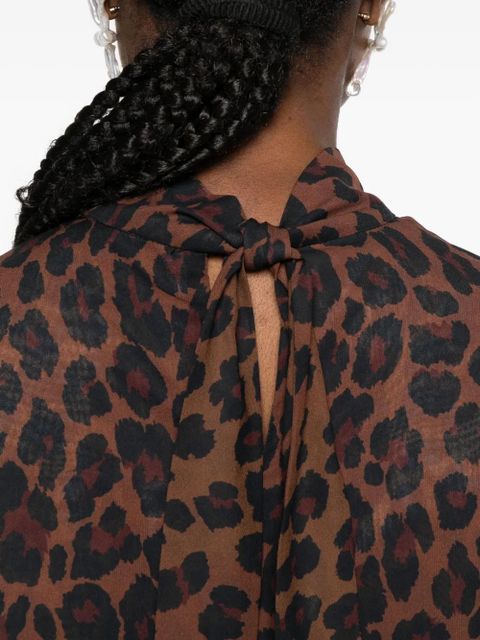 Simon Miller leopard-print high-neck mini dress - Brown