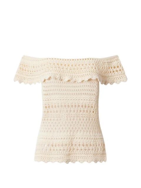 MARANT ÉTOILE ZAELLE crochet off-shoulder top - Neutrals - zdjęcie produktu nr 1