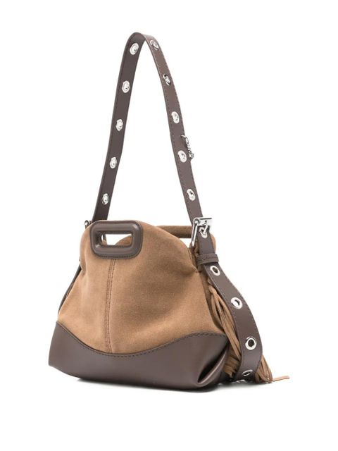 Maje Miss M fringed strap shoulder bag - Brown