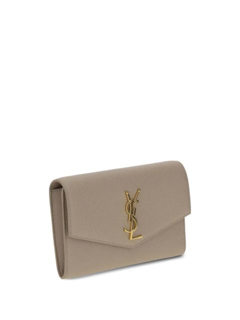 Saint Laurent Uptown envelope leather clutch bag - Neutrals - zdjęcie produktu nr 1