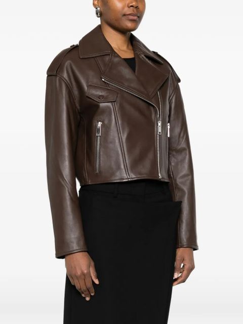 Yves Salomon zip-fastening leather jacket - Brown