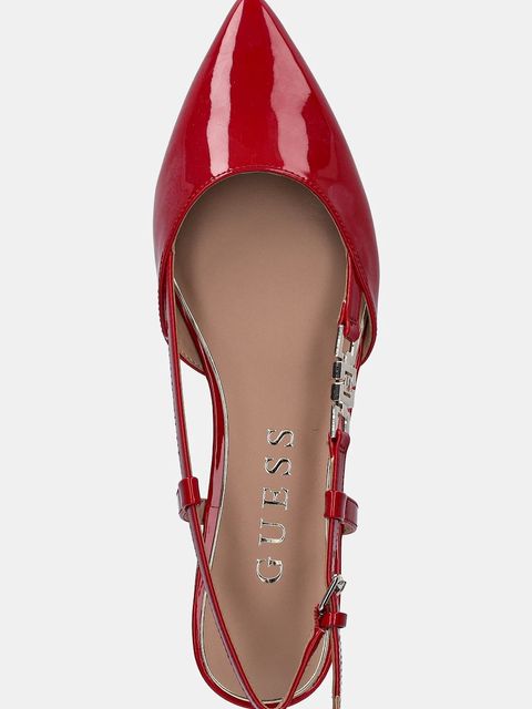 Guess baleriny FRANIE2 kolor bordowy z odkrytą piętą FLTFR2 PAF05