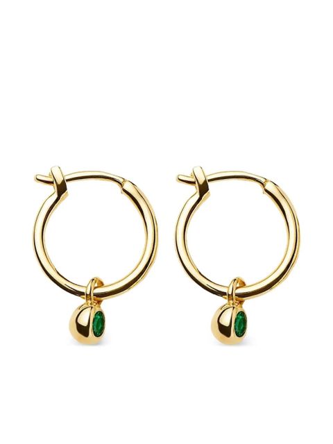 Missoma 18K yellow gold vermeil mini emerald hoop earrings - zdjęcie produktu nr 1