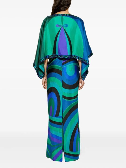 PUCCI Iride-print cape dress - Green - zdjęcie produktu nr 2