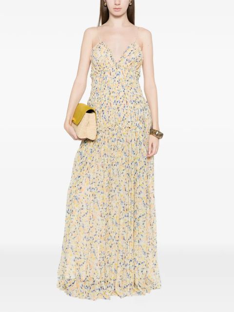 Ulla Johnson floral pleated maxi dress - Yellow - zdjęcie produktu nr 2