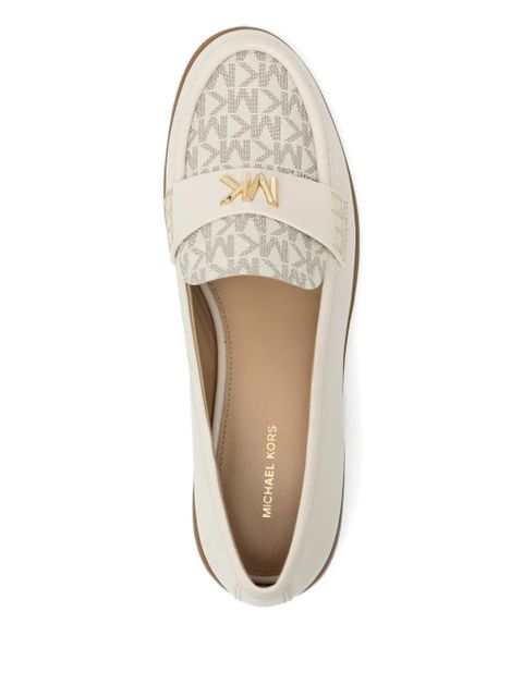 Michael Kors lex leather logo loafers - White