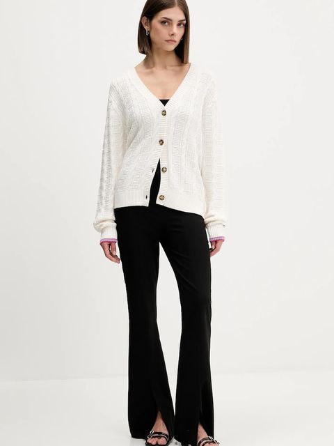 Tommy Jeans kardigan bawełniany damski kolor beżowy lekki DW0DW21681