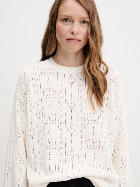 Tommy Hilfiger sweter damski kolor beżowy lekki WW0WW45910