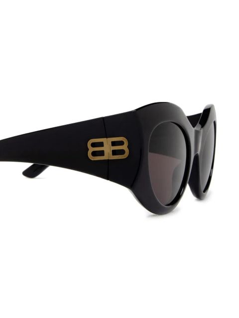 Balenciaga Eyewear logo-plaque round-frame sunglasses - Black - zdjęcie produktu nr 2