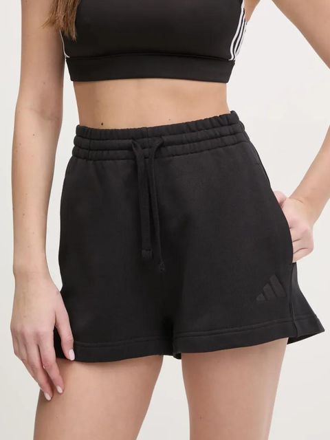 adidas szorty bawełniane ALL SZN damskie kolor czarny gładkie high waist JJ4920 - zdjęcie produktu nr 1