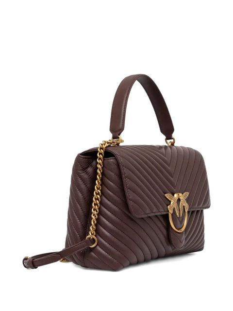 PINKO Love Lady Puff chevron-quilted satchel - Brown