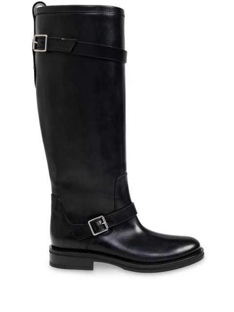 Saint Laurent almond-toe leather boots - Black - zdjęcie produktu nr 1
