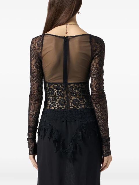 Blumarine lace-bodice top - Black