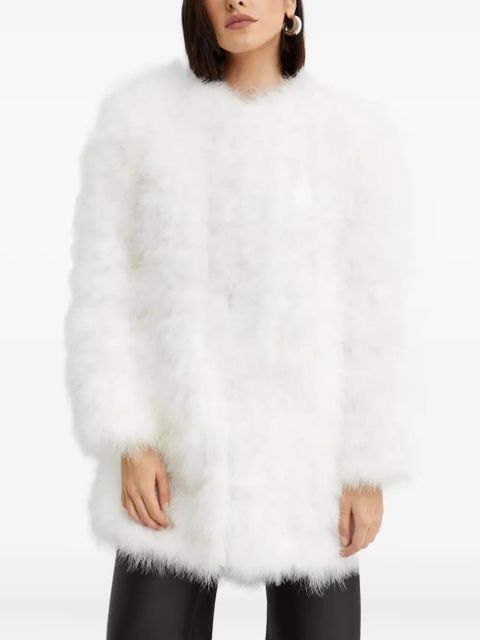 Yves Salomon round-neck feather jacket - White