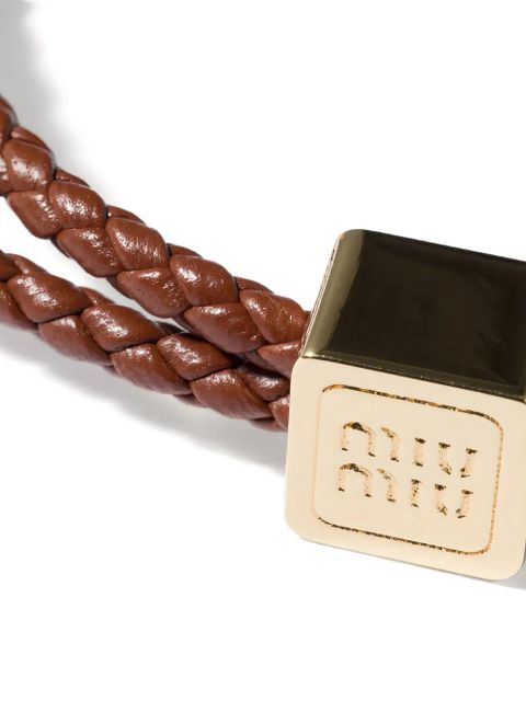 Miu Miu leather bracelet - Brown - zdjęcie produktu nr 2