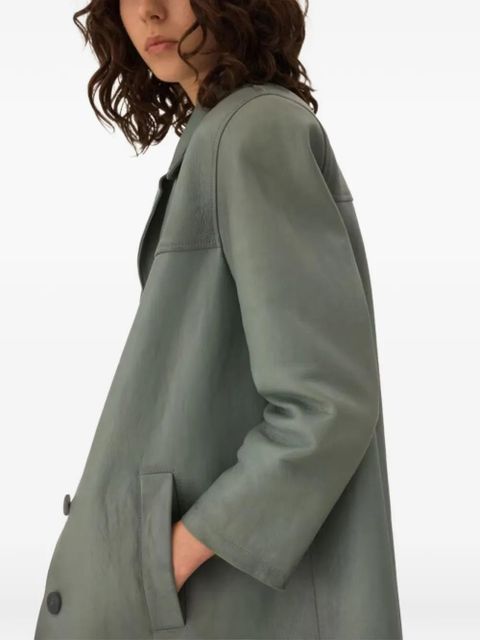 Chloé buttoned leather coat - Blue