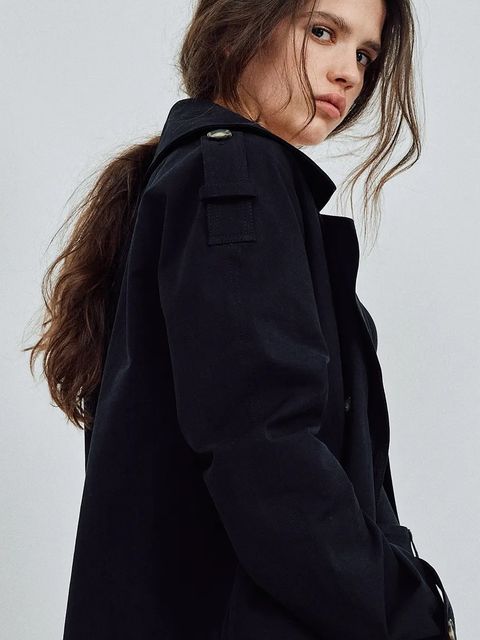 MUUV. kurtka THEA kolor czarny przejściowa oversize